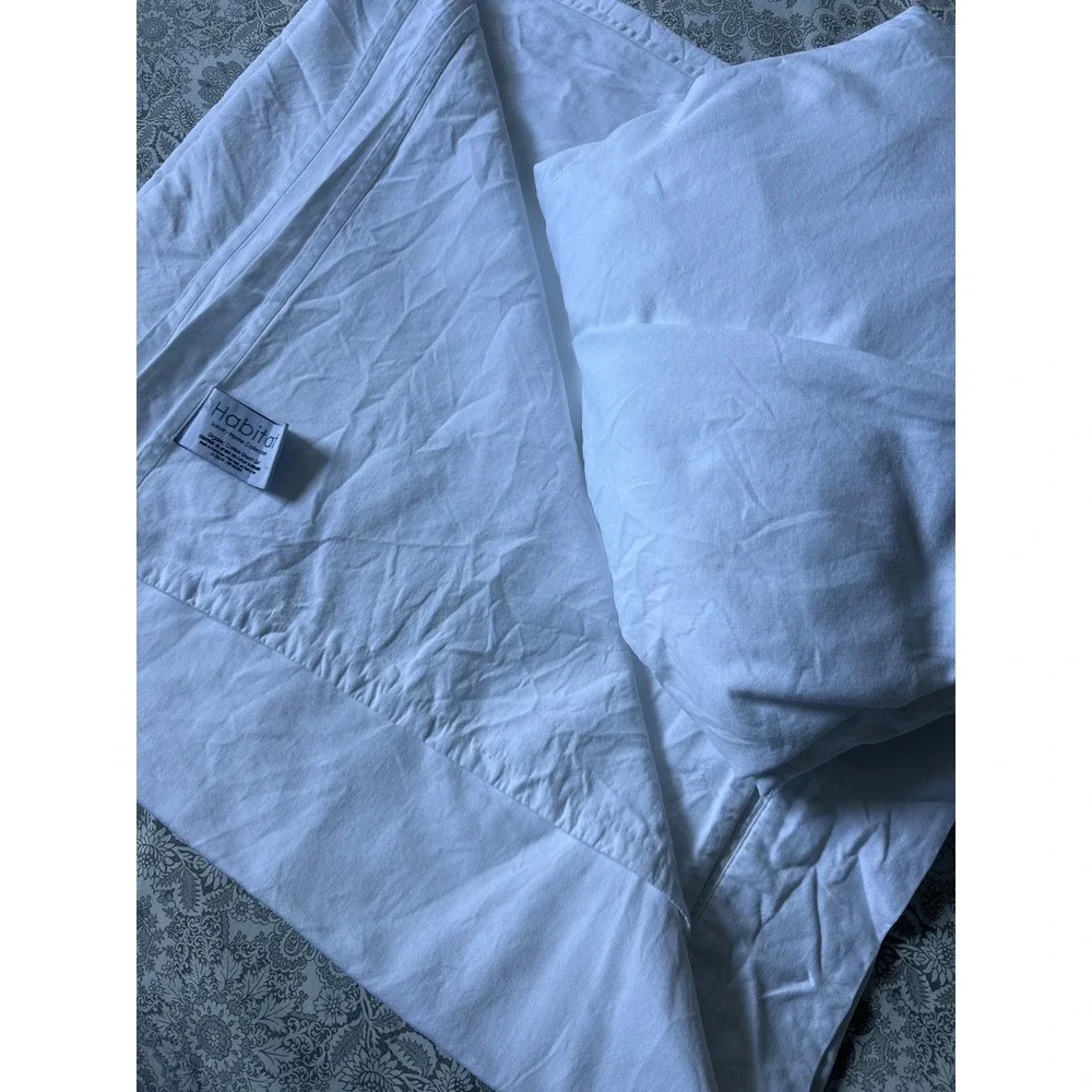 Habitat Luxury Home Collection Organic Cotton Sheet Full White flat & fitted